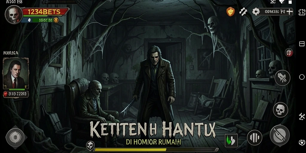 Antarmuka menyeramkan dari game Horor Rumah 1234BETS.