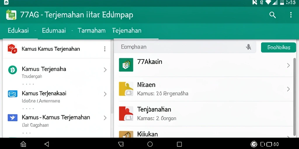 Antarmuka aplikasi 77AG yang sederhana dan mudah digunakan.