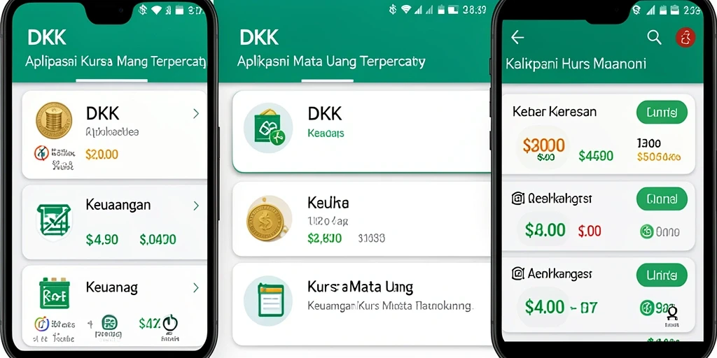 Screenshot aplikasi DKK menampilkan antarmuka sederhana dan fungsionalitas Kurs Mata Uang.