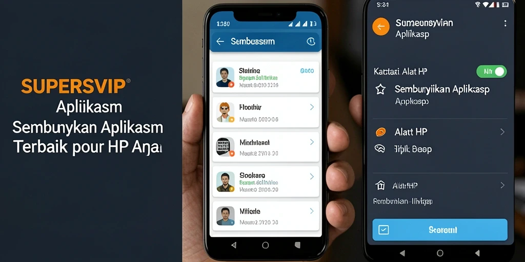 Tampilan antarmuka SUPERSVIP yang intuitif untuk menyembunyikan aplikasi.