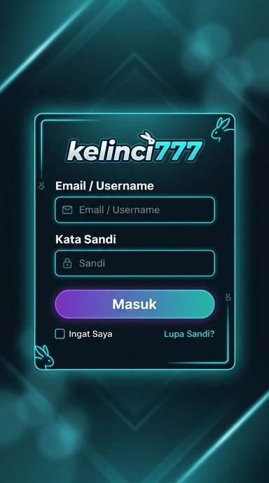 Tampilan halaman login kelinci777